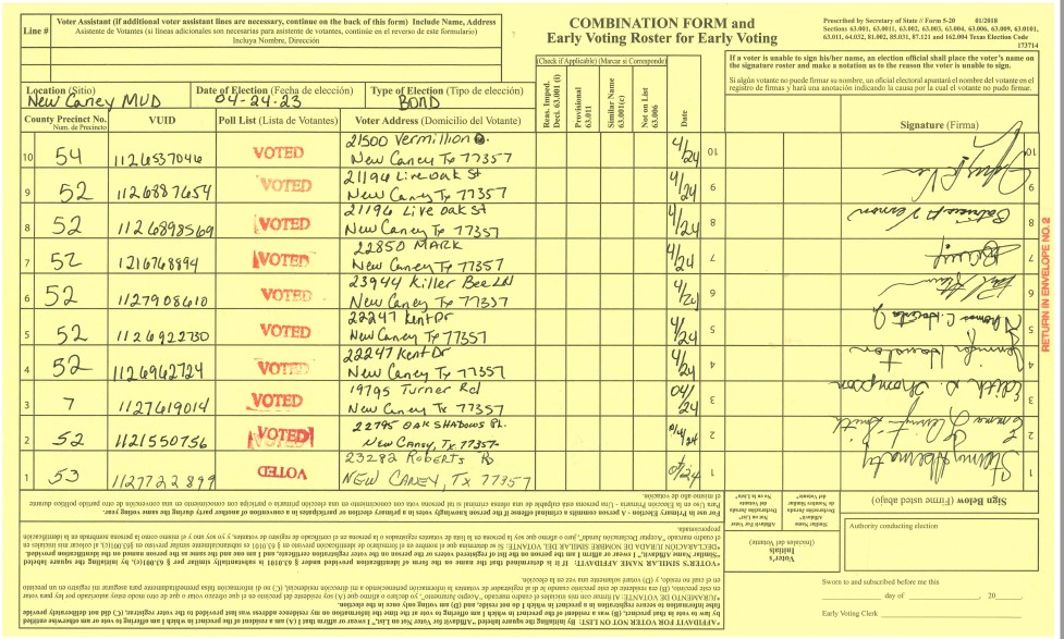 Election roster day 1 (pg1)