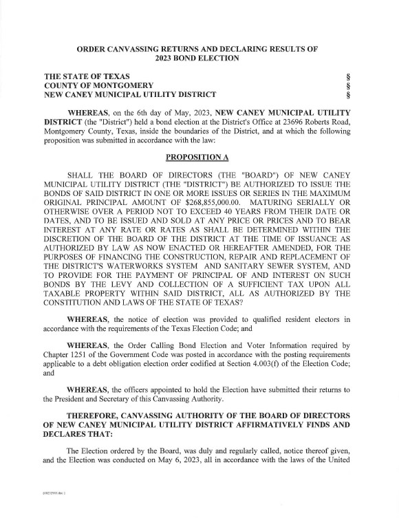 Order Canvassing Bond Election Results (pg 3)